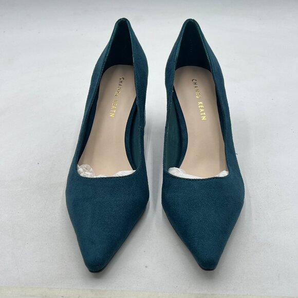 Blue Classic Casual Pumps Pointed Toe Chunky Heels Shoe for Business Occasion - Picture 2 of 7